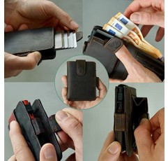 Will Fire® MagFlap 지갑 | 지폐와 동전 수납칸이 있는 카드 홀더 | 신용카드 소지자 | 남성 지갑 | 미니 지갑 | 지갑 10-12 카드 | RFID 보호 기능이 있는 지갑, 블랙-레드, 캐주