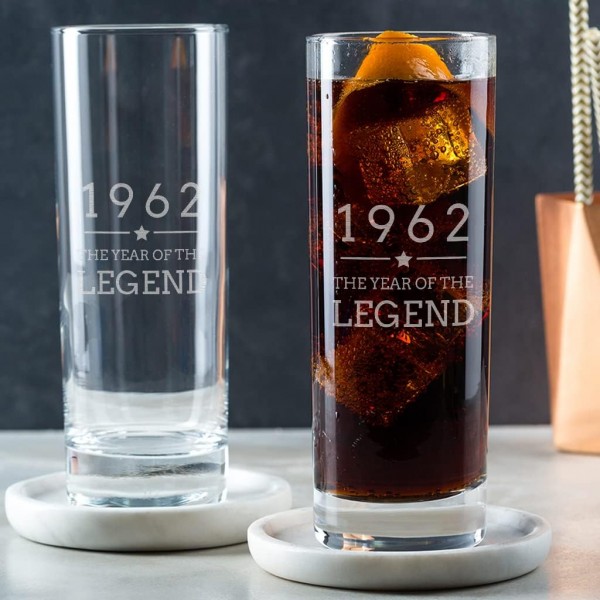 인그레이빙된 하이볼 글라스 - 