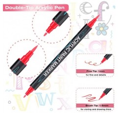 TrendGate 24색 아크릴 펜, 방수, 페인팅 스톤용 양면 펜, 방수, 목재용 아크릴 펜, 캔버스, 유리, 종이, 도자기, 부활절 달걀, 장식, DIY 사진 앨범 등