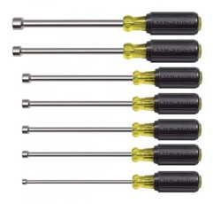 Klein Tools 647M 공구 세트, 자석 너트 드라이버 크기 3/16, 1/4, 5/16, 11/32, 3/8, 7/16, 1/2인치, 6인치 중공축, 7피스