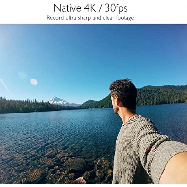 AKASO V50X 액션 캠 4K30FPS(64GB U3 메모리 카드 포함) 수중 카메라 WiFi 40M 얼음 손떨림 방지 액션 카메라 4X 줌(터치 스크린 원격 제어 포함) 스포츠 카메라 방수 하우징 헬멧