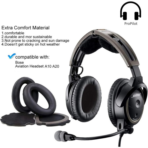 Bose A20 및 A10 항공 파일럿 헤드셋과 호환되는 A20 이어패드(A20 이어패드 교체용 이어패드)