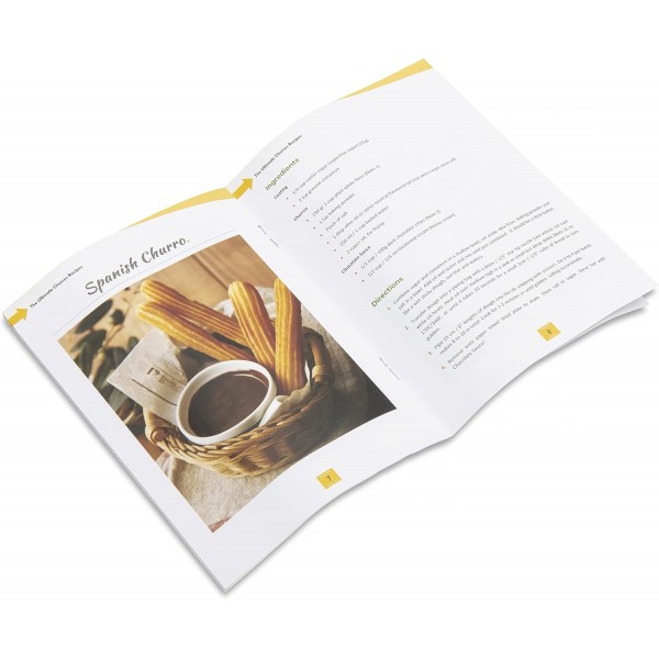 (CLARAWOOD) Churro Maker - 7가지 교체 가능한 모양, 휴대용 총, 상업적 품질 - Cinco De Mayo, 멕시코 디저트, 스페인 요리, 튀김 도구에 적합 - 레시피 및 브러시 포함