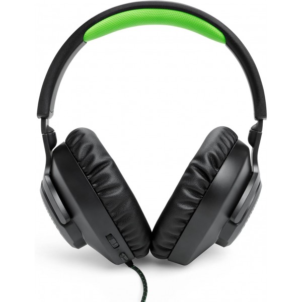 JBL Quantum 100X 오버이어 게이밍 헤드셋 - 유선 3.5mm 잭 - 탈착식 붐 마이크 포함 - 멀티 플랫폼 호환 가능 - 블랙-그린 블랙/그린 Quantum 100X 싱글