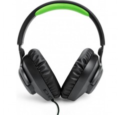 JBL Quantum 100X 오버이어 게이밍 헤드셋 - 유선 3.5mm 잭 - 탈착식 붐 마이크 포함 - 멀티 플랫폼 호환 가능 - 블랙-그린 블랙/그린 Quantum 100X 싱글