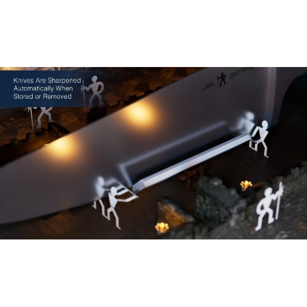 HENCKELS 솔루션 Razor-Sharp 16개 셀프 샤프닝 나이프 블록 세트, 셰프 나이프, 빵 나이프, 스테이크 나이프, 100년 이상의 숙련된 기술을 통해 얻은 독일 공학 기술