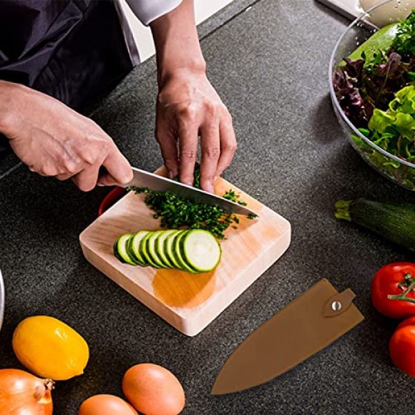 소가죽 칼집, 8인치 셰프 나이프 가드, 헤비 듀티 유니버설 나이프 커버 또는 슬리브, 벨트 루프가 있는 셰프 고기 식칼 칼집(8.2Lx2.2W)