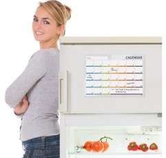 CKB Ltd® CALENDAR 마커가 있는 마그네틱 냉장고 보드 월간 플랜 31일 캘린더 메모 일일 지우개 클리너 주간 플래너 마커가 있는 냉장고 보드용 마그네틱 알림 시트 화이트