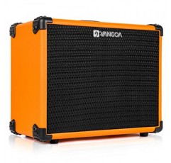일렉트릭 기타 연습 앰프, 콤보 일렉트릭 기타 앰프 15W, 3밴드 이퀄라이제이션, 6.5″스피커, 헤드폰 출력, 일렉트릭 기타 및 베이스용, 경량 및 휴대용, 주황색, Vangoa 