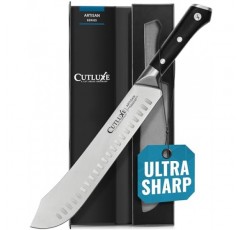 Cutluxe Butcher Knife - 10″ Bullnose Knife – 단조 고탄소 독일 강철 – Full Tang & Razor Sharp – 인체공학적 핸들 디자인 – Artisan 시리즈