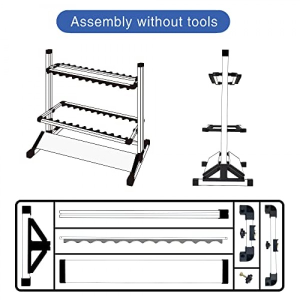 낚싯대 홀더, 알루미늄 낚싯대 홀더, 휴대용 낚싯대 랙, 최대 24개의 막대 보유, 낚싯대 수직 지상 디스플레이 랙