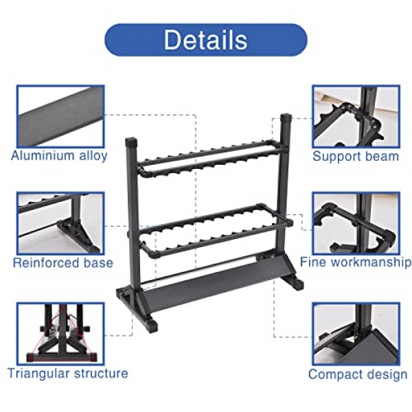 낚싯대 홀더, 알루미늄 낚싯대 홀더, 휴대용 낚싯대 랙, 최대 24개의 막대 보유, 낚싯대 수직 지상 디스플레이 랙
