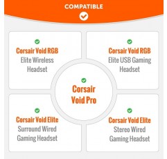 Wicked Cushions에서 만든 Corsair Void 및 Corsair Void Pro 유선 및 무선 게임용 헤드셋용 WC 업그레이드 교체용 이어패드 | 내구성, 두께, 차음성 향상 | (레드 카모)