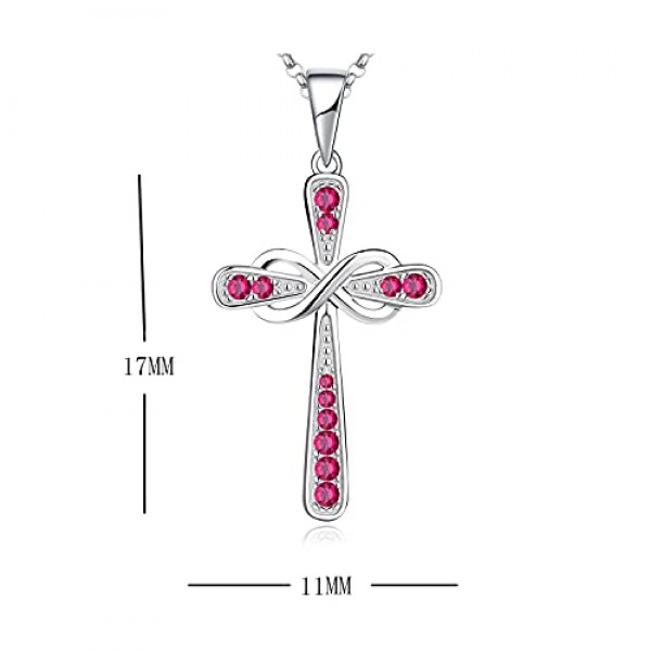 JO WISDOM 여성용 크로스 목걸이 925 실버 목걸이 펜던트 십자가 무한대, 3A 큐빅 지르코니아, 여성용 보석, 큐빅 지르코니아