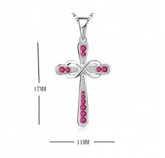 JO WISDOM 여성용 크로스 목걸이 925 실버 목걸이 펜던트 십자가 무한대, 3A 큐빅 지르코니아, 여성용 보석, 큐빅 지르코니아