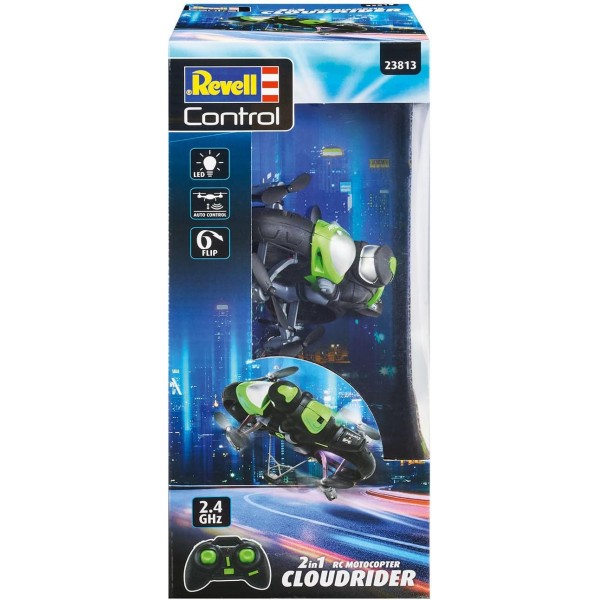 Revell Control Cloud Rider I 쿼드로콥터와 모터사이클이 하나에 I 2-in-1 장난감 I 지상과 공중에서 쉽게 조종 가능 I 멋진 플립과 스턴트 I LED I 8세 이상 어린이용
