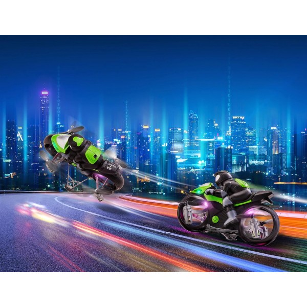 Revell Control Cloud Rider I 쿼드로콥터와 모터사이클이 하나에 I 2-in-1 장난감 I 지상과 공중에서 쉽게 조종 가능 I 멋진 플립과 스턴트 I LED I 8세 이상 어린이용