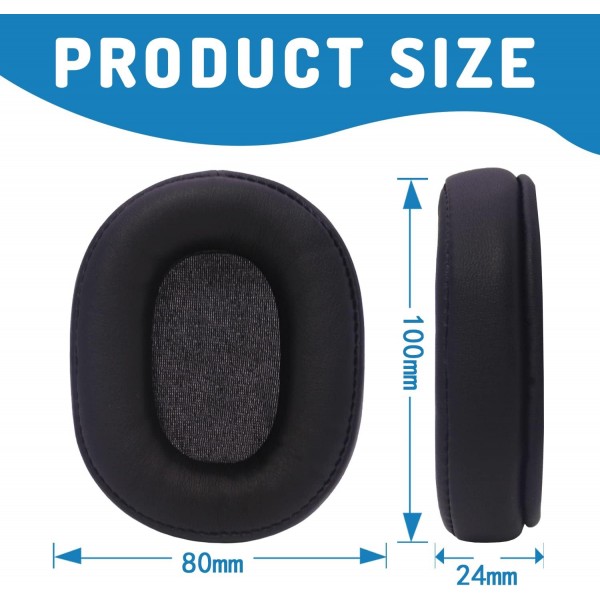 Adhiper Arctis 7 이어 패드/이어 쿠션/이어 패드/교체용 이어 패드 메모리 폼 프로틴 가죽 이어패드 SteelSeries Arctis Pro 7 5 3 게임용 헤드셋(검은색)과 호환 가능