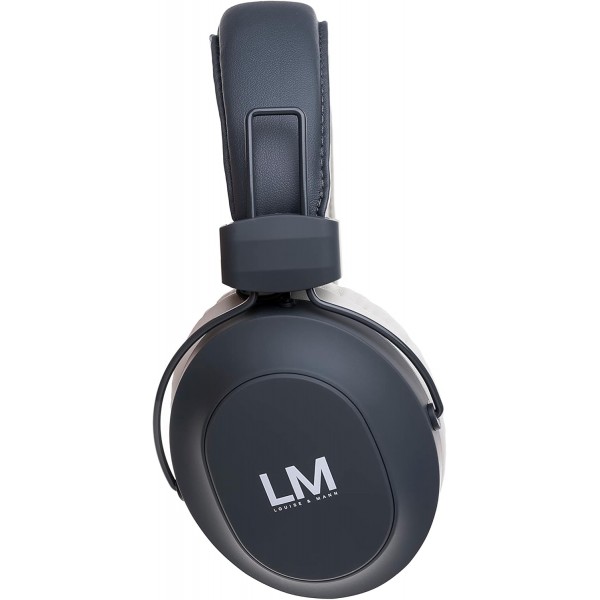 Louise & Mann 5 Bluetooth 헤드폰 오버이어, 무선 헤드폰, Hi-Fi 스테레오, 마이크가 있는 헤드폰, 접이식 헤드셋, iPhone/Android/PC/노트북/TV용 소프트 이어 패드(회색) 아스팔트 