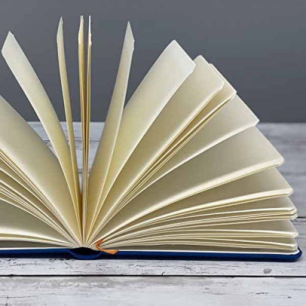 Handbook Journal Co. 아티스트 캔버스 커버 그리기 및 스케치용 여행용 노트, 아이보리 블랙, 대형 가로 5.5 x 8.25인치, 130 GSM 용지, 하드커버 포켓 포함