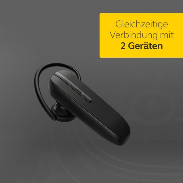 Jabra Talk 5 모노 인이어 헤드셋 - 무선으로 선명하게 통화 - 모바일 장치와 쉽게 페어링 - 한 번 충전으로 최대 11시간의 긴 배터리 수명 - Black Black Talk 5