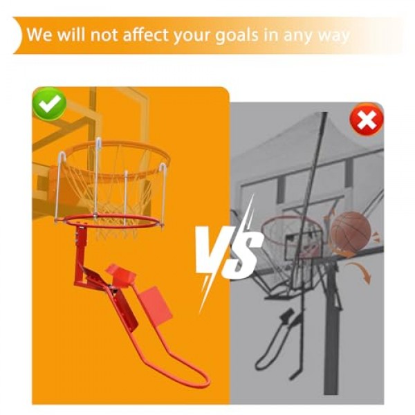 후프용 농구 리턴 부착물, 튼튼한 내구성이 있는 강철 농구 리턴 시스템, 18 림 실내 및 실외용 180도 회전 가능한 농구 샷 리턴기 【제품 특허】