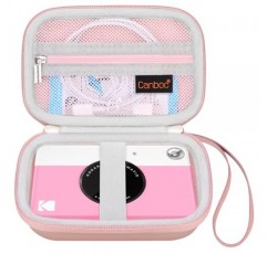 KODAK Printomatic 디지털 즉석 인쇄 카메라용 Canboc 하드 운반 케이스, 인화지 및 케이블에 맞는 지퍼 메쉬 백, 로즈 골드