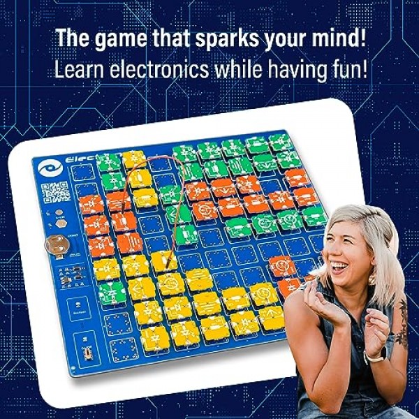 학습 가속화를 위한 어린이 및 성인 보드 게임 - 전자 회로 구축, 과학 및 전략 마스터, STEM, 30분 - 가족 친화적