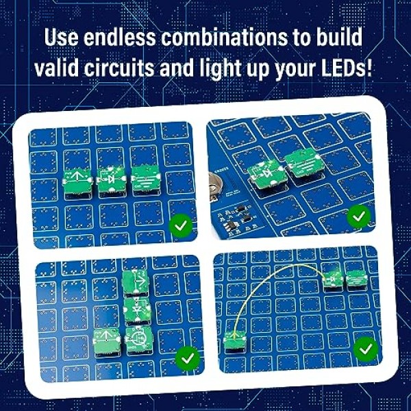 학습 가속화를 위한 어린이 및 성인 보드 게임 - 전자 회로 구축, 과학 및 전략 마스터, STEM, 30분 - 가족 친화적