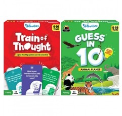 Skillmatics Train of Thought & Guess in 10 Animal Planet 번들, 어린이, 청소년 및 성인을 위한 게임 Train of Thought + Guess in 10 Animals