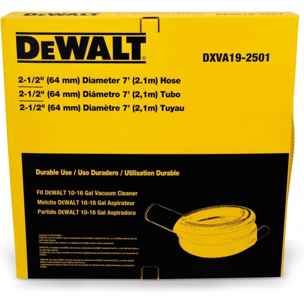 DEWALT DXVA19-2501 내구성 호스 노란색 길이: 7