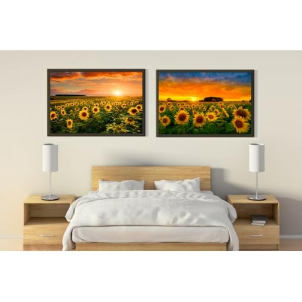 들판의 해바라기 1000개 조각 저녁 퍼즐, 직소 퍼즐 성인 1000개 이상, 여성과 엄마를 위한 해바라기 퍼즐