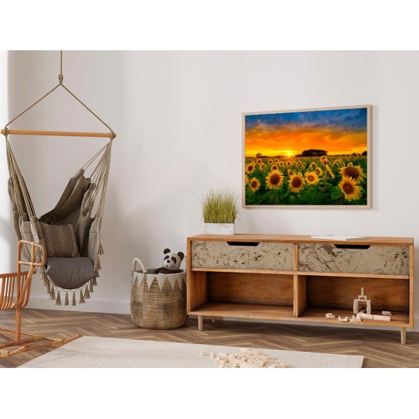 들판의 해바라기 1000개 조각 저녁 퍼즐, 직소 퍼즐 성인 1000개 이상, 여성과 엄마를 위한 해바라기 퍼즐