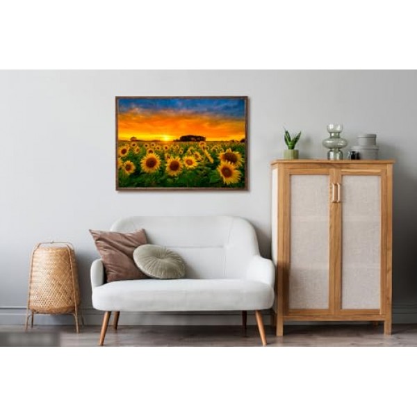 들판의 해바라기 1000개 조각 저녁 퍼즐, 직소 퍼즐 성인 1000개 이상, 여성과 엄마를 위한 해바라기 퍼즐