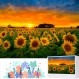 들판의 해바라기 1000개 조각 저녁 퍼즐, 직소 퍼즐 성인 1000개 이상, 여성과 엄마를 위한 해바라기 퍼즐
