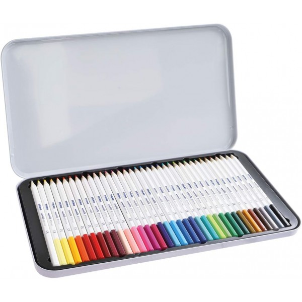 Morocolor PRIMO Minabella 크레용, 36 육각형 페인트 크레용, 어린이용 크레용, 고품질, 직경 3.8 mm, 금속 상자에 든 크레용, 이탈리아산 36 Unità (Confezione da 1)