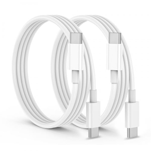 2팩 USB C-USB C 충전 케이블 Apple용 3피트 60W, 유형 C-유형 C 고속 충전기 코드, iPhone 15/15 Pro/15 Plus/15 Pro Max, MacBook Pro Air/2019/18/17/16용 아이패드 에어 4/5/미니 6/프로 12.9/11