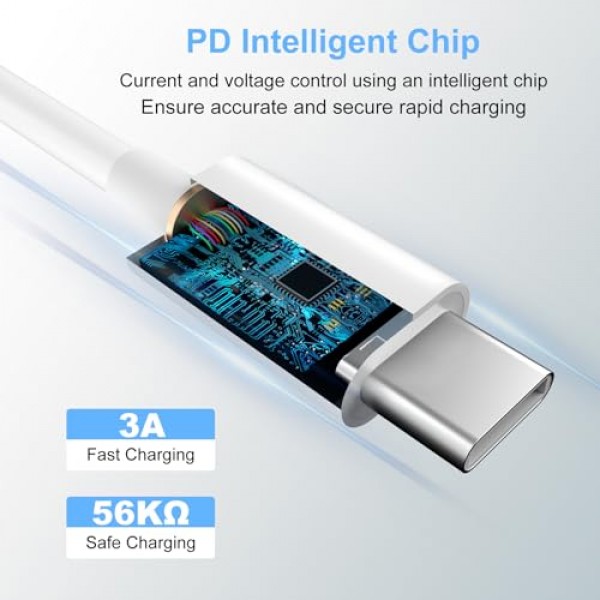 2팩 USB C-USB C 충전 케이블 Apple용 3피트 60W, 유형 C-유형 C 고속 충전기 코드, iPhone 15/15 Pro/15 Plus/15 Pro Max, MacBook Pro Air/2019/18/17/16용 아이패드 에어 4/5/미니 6/프로 12.9/11