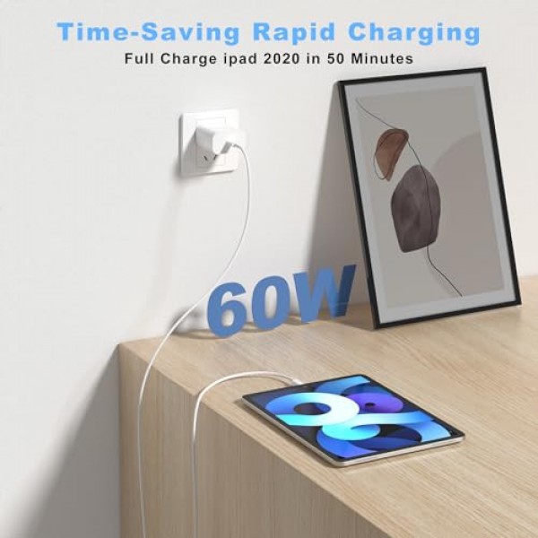 2팩 USB C-USB C 충전 케이블 Apple용 3피트 60W, 유형 C-유형 C 고속 충전기 코드, iPhone 15/15 Pro/15 Plus/15 Pro Max, MacBook Pro Air/2019/18/17/16용 아이패드 에어 4/5/미니 6/프로 12.9/11