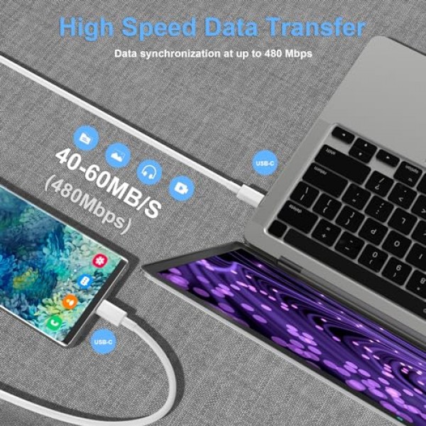 2팩 USB C-USB C 충전 케이블 Apple용 3피트 60W, 유형 C-유형 C 고속 충전기 코드, iPhone 15/15 Pro/15 Plus/15 Pro Max, MacBook Pro Air/2019/18/17/16용 아이패드 에어 4/5/미니 6/프로 12.9/11