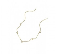 FOSSIL 여성용 Sutton Trio Glitz 골드 톤 스테인레스 스틸 스테이션 목걸이, JF04115710, 스테인레스 스틸, 보석 없음