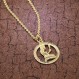Trendor 처녀자리 조디악 로그인 골드 333 펜던트 직경 16 mm + 목걸이 조디악 로그인 여성을 위한 진짜 금으로 만든 우아한 목걸이, 75940-09, 스털링 실버 골드