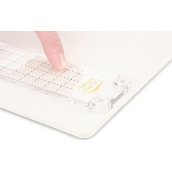 Vaessen Creative Stamp Easy Pro 투명 스탬프 및 고무 스탬프용 스탬프의 정확한 위치 지정을 위해 3면에 경계선이 없는 스탬프 플레이트, 자기 플레이트 및 자석을 포함하는 