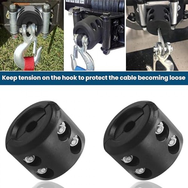 윈치 케이블 후크 스토퍼, 고무 스토퍼는 합성 윈치 로프 견인 후크 및 케이블 라인을 마모 또는 손상으로부터 보호하고, 범프 충격 보호기 ATV UTV용 흡수성 스토퍼
