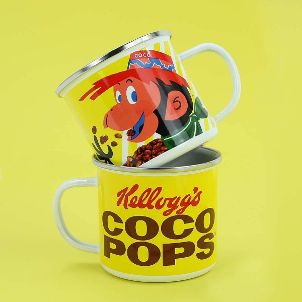 Kellogg의 Coco Pops 에나멜 캠핑 머그 - 차, 커피 및 핫 초콜릿을 위한 깨지지 않는 레트로 머그 - 어린이와 성인을 위한 완벽한 머그!