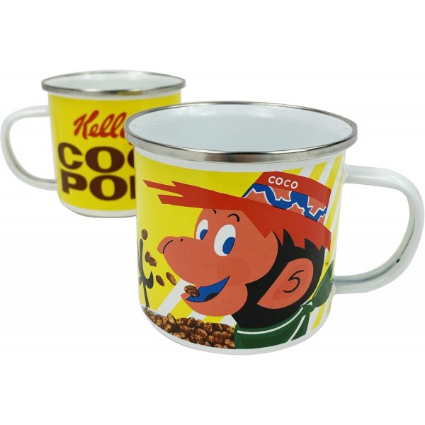 Kellogg의 Coco Pops 에나멜 캠핑 머그 - 차, 커피 및 핫 초콜릿을 위한 깨지지 않는 레트로 머그 - 어린이와 성인을 위한 완벽한 머그!