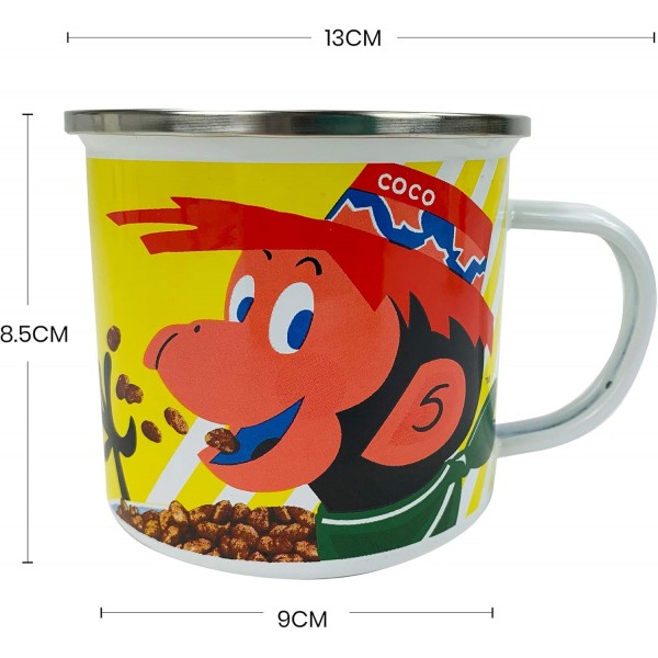 Kellogg의 Coco Pops 에나멜 캠핑 머그 - 차, 커피 및 핫 초콜릿을 위한 깨지지 않는 레트로 머그 - 어린이와 성인을 위한 완벽한 머그!