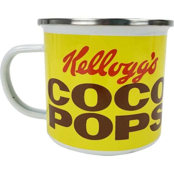 Kellogg의 Coco Pops 에나멜 캠핑 머그 - 차, 커피 및 핫 초콜릿을 위한 깨지지 않는 레트로 머그 - 어린이와 성인을 위한 완벽한 머그!