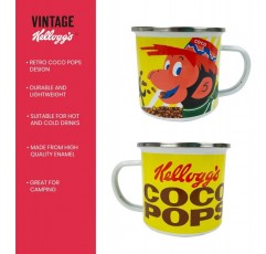 Kellogg의 Coco Pops 에나멜 캠핑 머그 - 차, 커피 및 핫 초콜릿을 위한 깨지지 않는 레트로 머그 - 어린이와 성인을 위한 완벽한 머그!