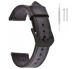 EACHE 퀵 릴리스 정품 가죽 시계 밴드 18mm 20mm 22mm 24mm 남성 여성을위한 수제 레트로 가죽 시계 스트랩